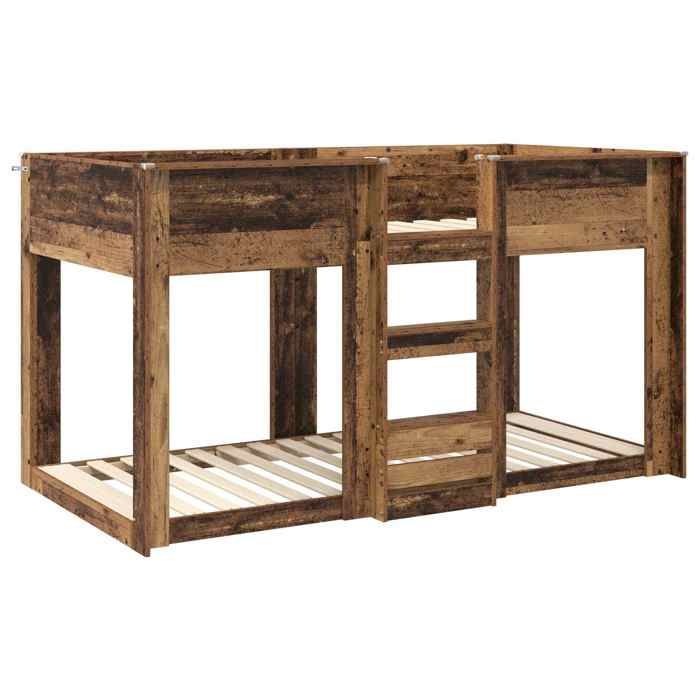 Petit Lit 75x190cm - VIDAXL - modrene Lit superposé - pour enfant - pour Enfants Bois ancien  L3711