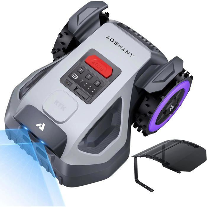 ANTHBOT M9 900 Robot Tondeuse sans Câble avec Abri Inclus GPS RTK Caméra IA Grand Jardin 1200m² Pente 45% 3 Mois NRTK