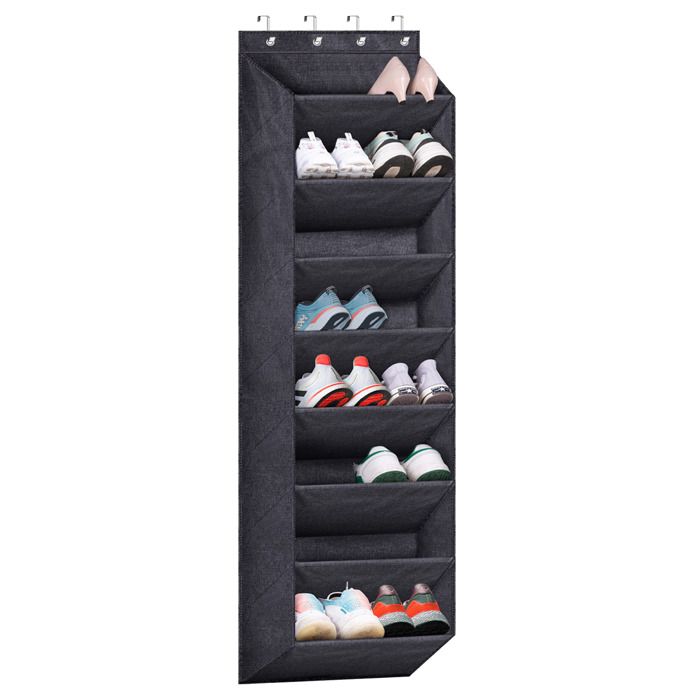 1 Organisateur de chaussures tissu Oxford poches profondes 23 cm pour porte de placard rangement bottes .