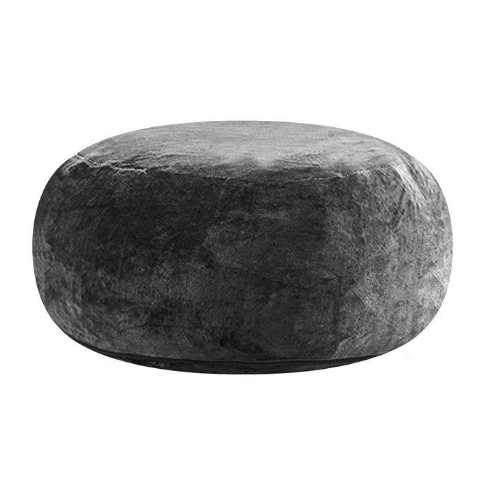 Maisentiel Fauteuil poire rond 4 pieds gris foncé 100 x 100 x 50 cm pliable housse lavable