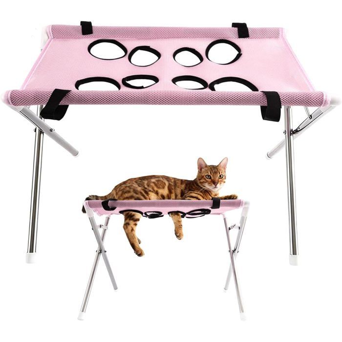 Hamac de toilettage pour chien - Support de bain - 60 x 33 x 40 cm - Soin des griffes - Jusquà 20 kg - Pliable - Doux et sûr - Rose