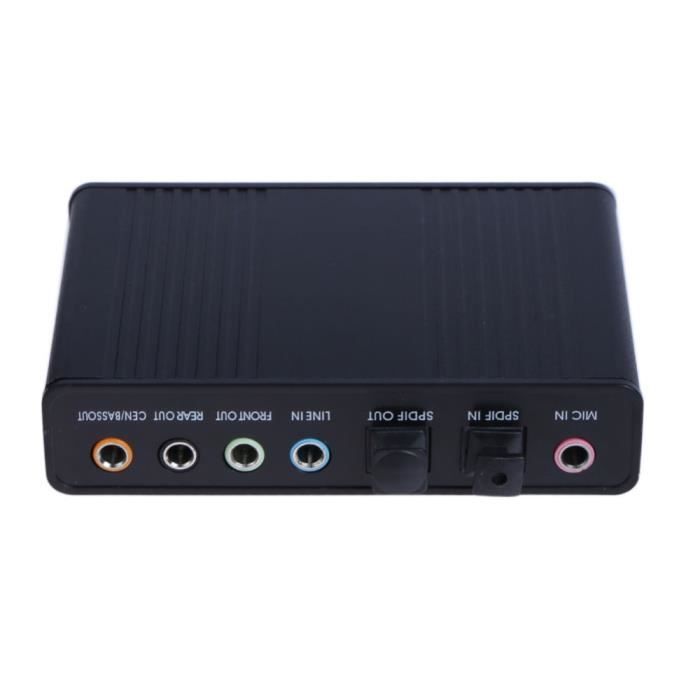 Carte Son Externe 5.1 Sur Port USB Avec Entrée Et Sortie SPDIF Numerique Par Fibre Optique