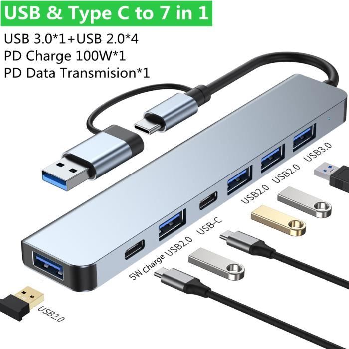 7-in-1 USB Socket with Overload Protection + Type C