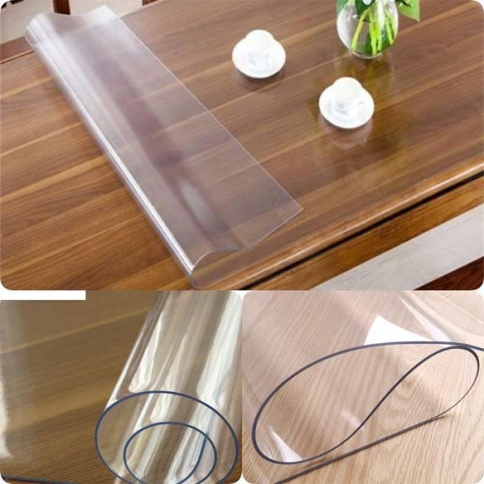 Protège-table en PVC / Nappe de protection transparente sur mesure  (disponible en 60x110 cm) - Cdiscount Maison
