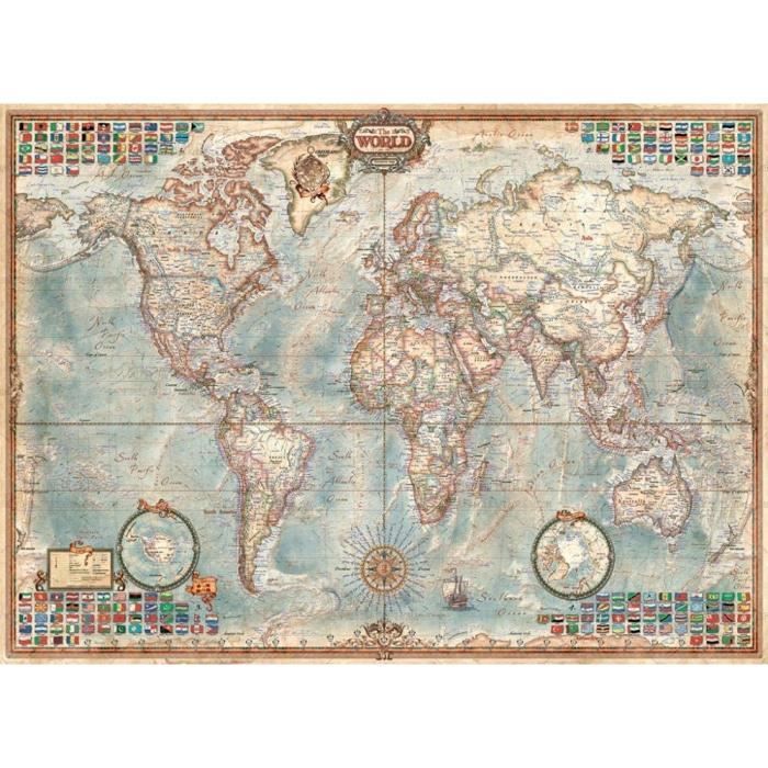 Puzzles Miniature Mini pour Adultes Carte du Monde Marron Puzzles en ...