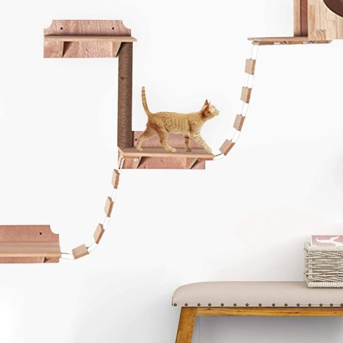 K Park Arbre A Chat En Bois Fixe Au Mur Avec Des Etageres D Escalade Centres D Activite De Perche De Chat Meubles De Jeu Pour 1068 Cdiscount Animalerie