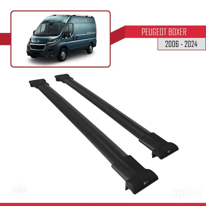 Compatible avec Peugeot Boxer 2006-2024 Barres de Toit FLY Modèle Railing Porte-Bagages de voiture NOIR