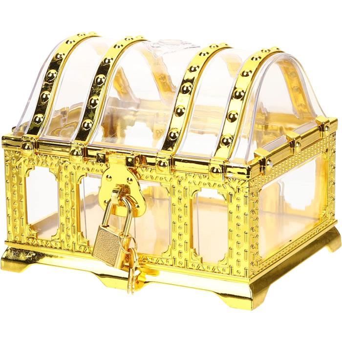 Lot De 6 Petites Boîtes à Bonbons En Plastique Doré - Coffres Décoratifs