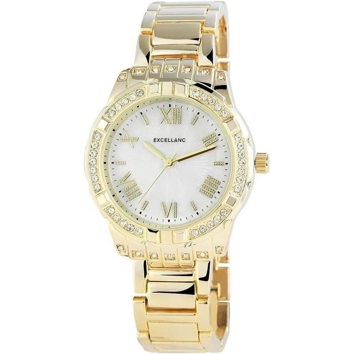 Montre Femme Quartz Fantaisie - Bracelet Doré - Neuf Sans étiquette - Horlogerie Accessoire