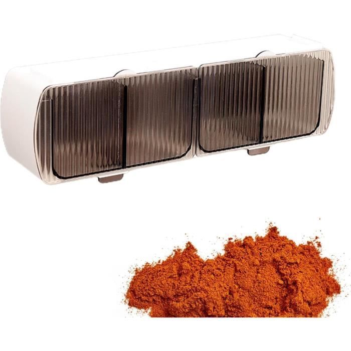 Sonew Boîte à épices En Plastique Transparente Avec 3 Compartiments Et