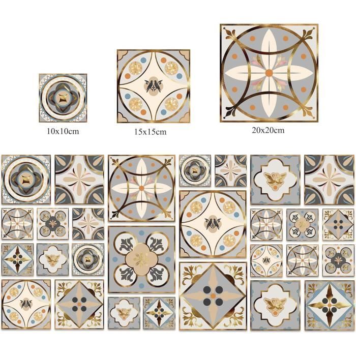 24 Pièces De Mosaïque Cuisine Autocollant MuralColoré Carreau