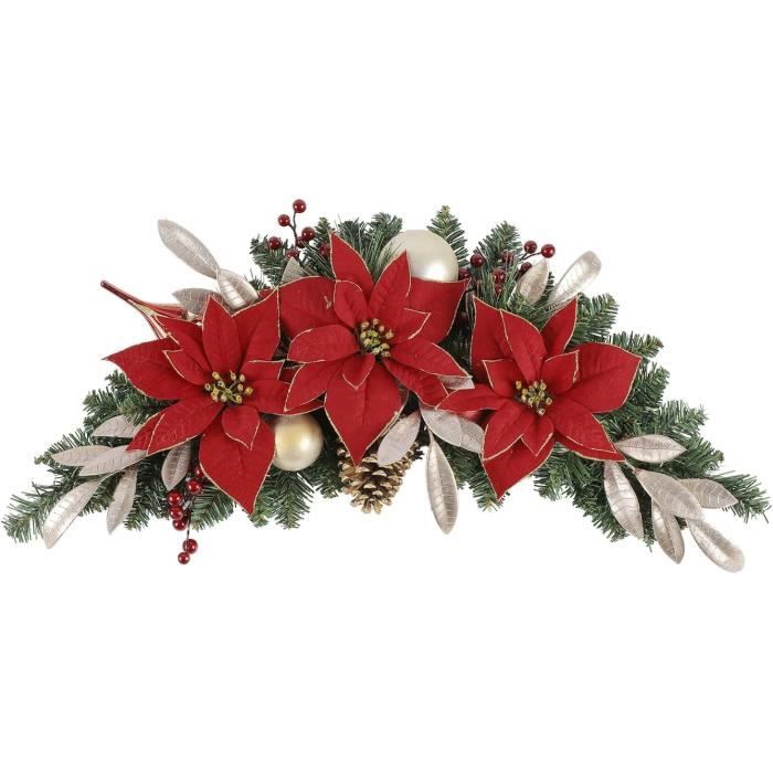 Couronne De Noël Naler 34cm Avec Guirlande Lumineuse - Décoration Porte Sapin