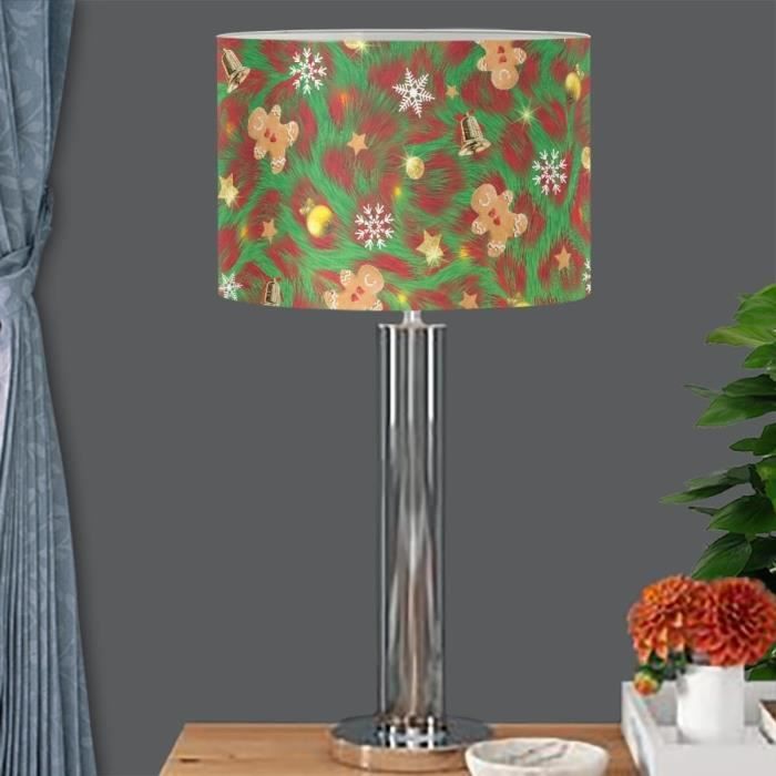 Abat-jour Tambour Vintage - Diamètre 30cm, Hauteur 20cm, Tissu & Métal - Pour Lampe De Chevet, Suspension, Bureau - Rouge