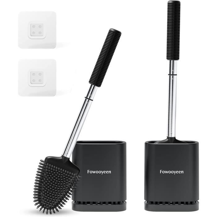 Brosse WC Silicone - Support Sans Perçage - Nettoyage 360°