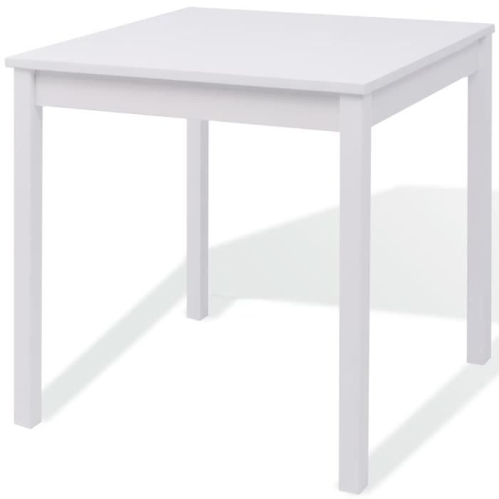 Ensemble de salle à manger - KAI - 5 pièces - Table carrée - Bois massif - Blanc