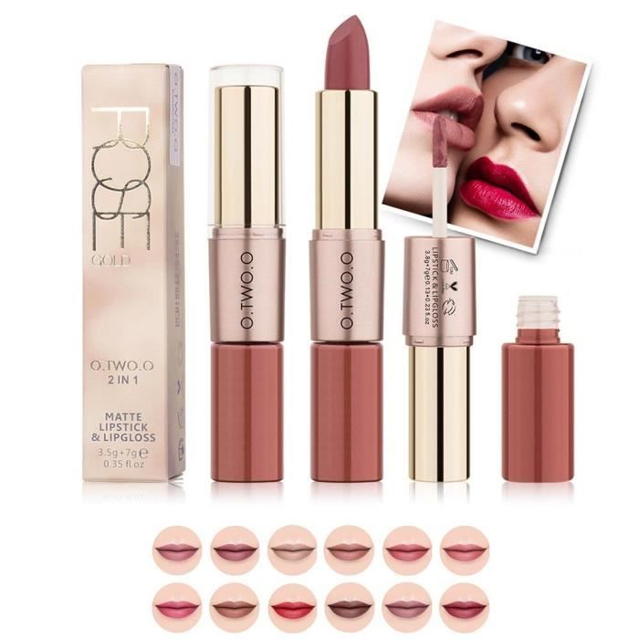 Matte Lipstick Liquid Lipstick Rose Gold Otwoo 2 En 1 Rgll12