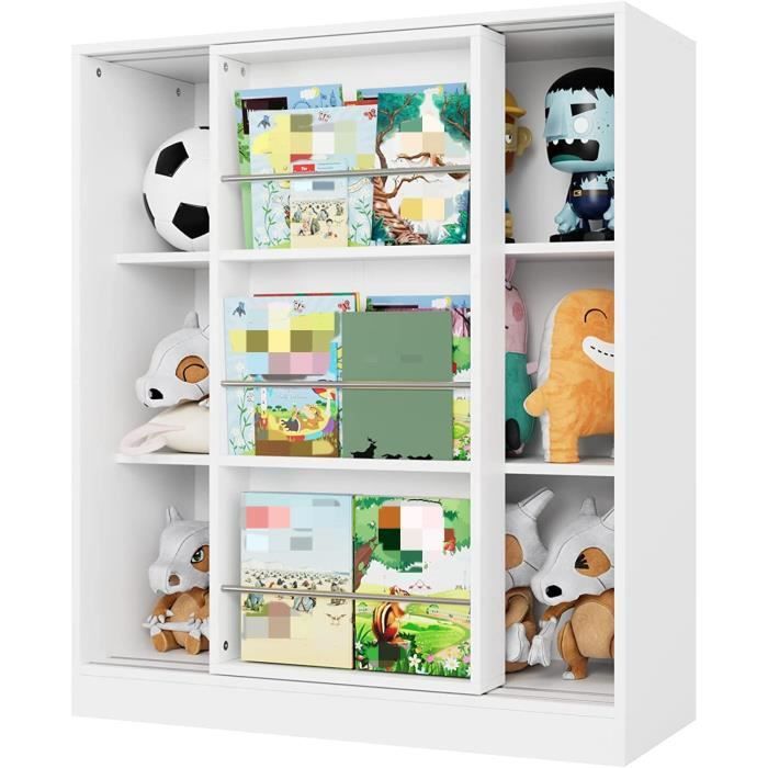 Armoire de Rangement 3 Niveau avec Porte coulissante Armoire au Sol