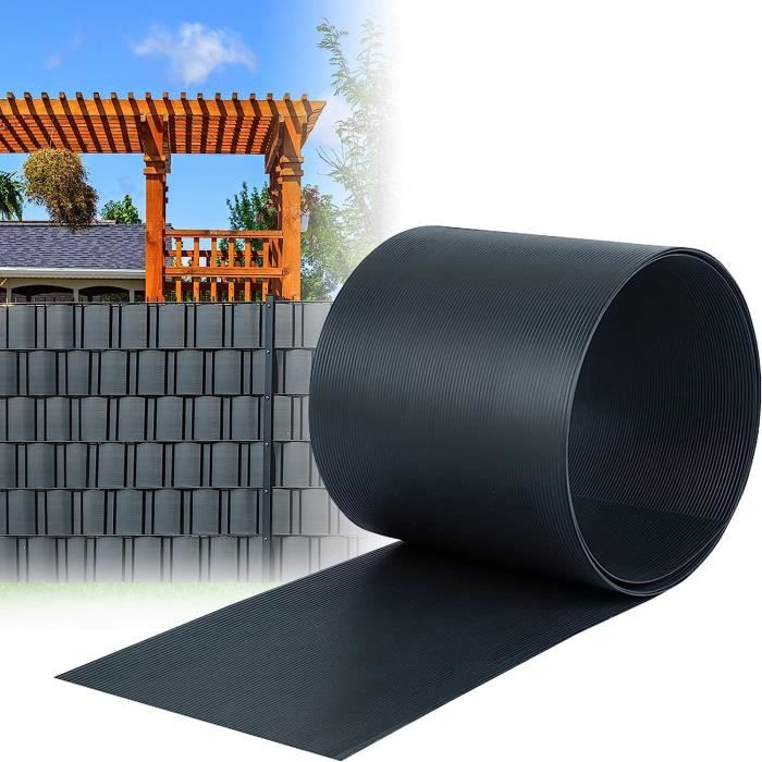 Lot de 20 bandes brise vue en PVC rigide 2,5 m x 19 cm Opaque Double