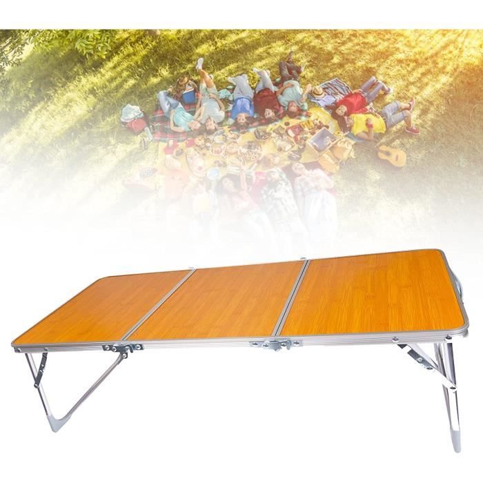Table de Camping Pliable, Table Pliante Légère avec 2 Porte-Gobelets et Sac de Transport