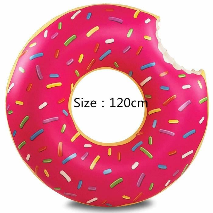 HeySplash – Lot De 2 Anneaux De Natation Donuts Motifs Fun – Bouées Gonflables Pour Piscine Enfant Et Adulte – Rose + Marron