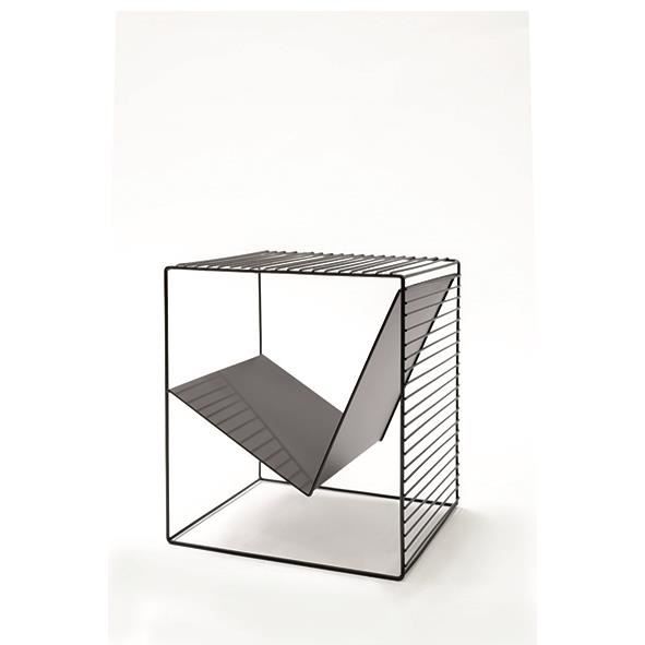 bout de canapé rectangulaire noir intempora - 40x35xh45cm - métal - meuble de salon contemporain-design