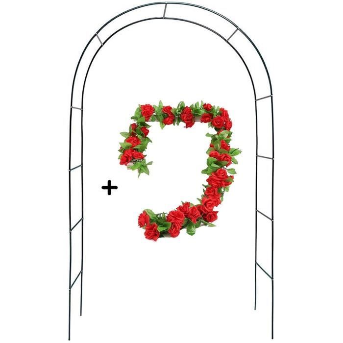 Arche de belvédère Arche de mariage en métal Arche de Rose Arche dentrée de belvédère pour plantes grimpantes Arche de jardin Gazebo Roses Vignes Supportant larc en treillis 105x55x215cm