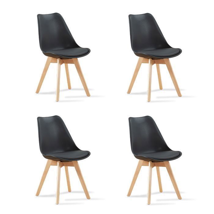 Lot de 4 chaises scandinaves noires - Bjorn - DESIGNETSAMAISON Lot de 4 chaises scandinaves noires - Bjorn - DESIGNETSAMAISON