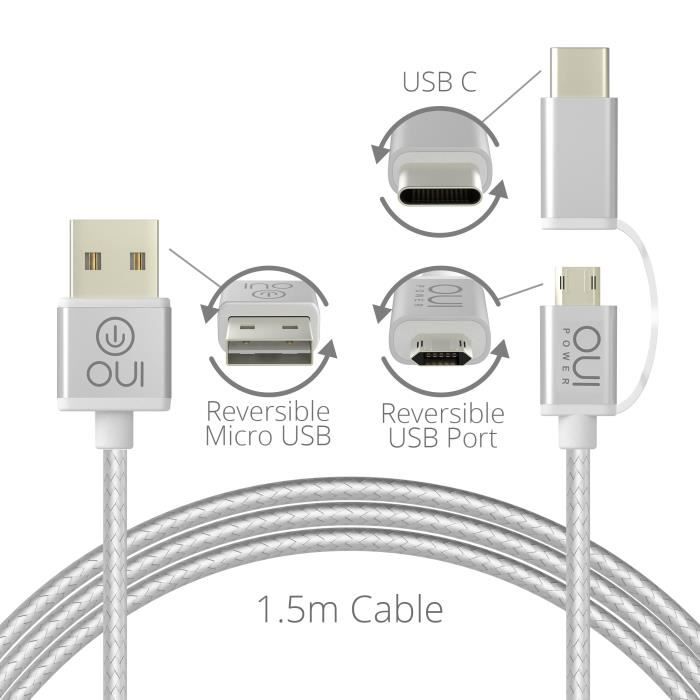 Câble RJ11 Vers RJ45 - 0.5m Blanc - Pour Téléphone, Box ADSL, Modem - Connectivité Basique