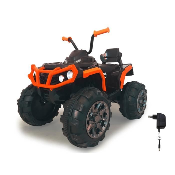 Quad Electrique Pour Enfant 99 Cm 12v Noir Et Orange Radio Fm Cdiscount Jeux Jouets