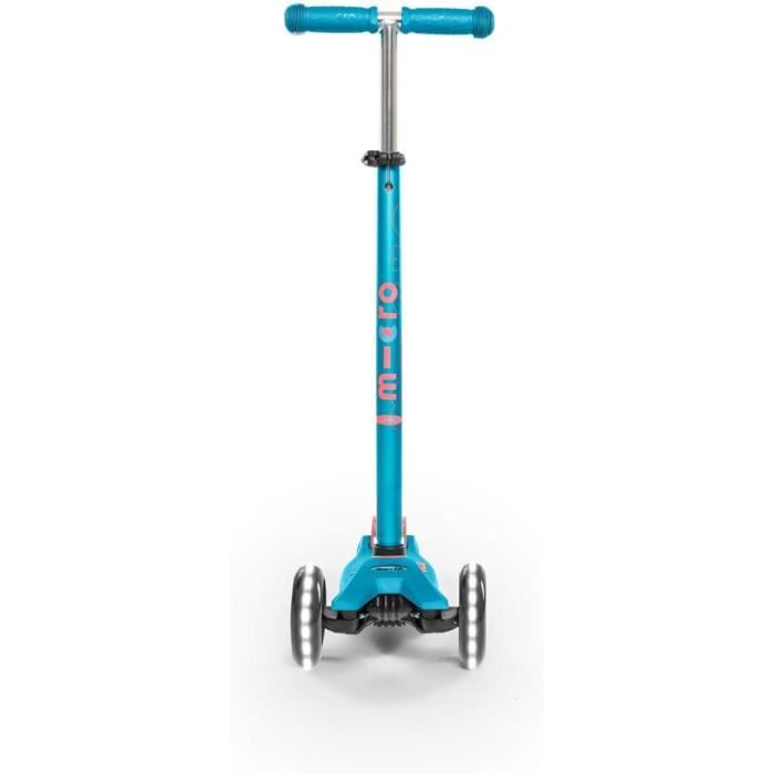 Trottinette Pliable Micro Maxi Deluxe LED – 3 Roues Pour Enfants 5-12 Ans, Guidon Réglable 61-85 Cm, Roues Avant Lumineuses