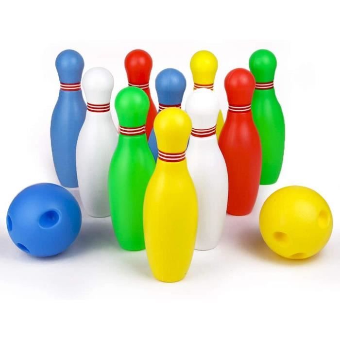 Bowling Enfant Jeux De Quilles De Exterieur Jouet Educatif Cadeau 3 4 5 6 Ans Garcon Fille 10 Quilles Et 2 Balle Cdiscount Jeux Jouets