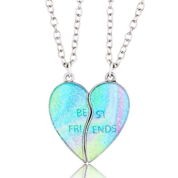 Colliers Amitié Magnétiques Pwsap - 2 Pendentifs Cœur Best Friend Pour Filles Et Femmes
