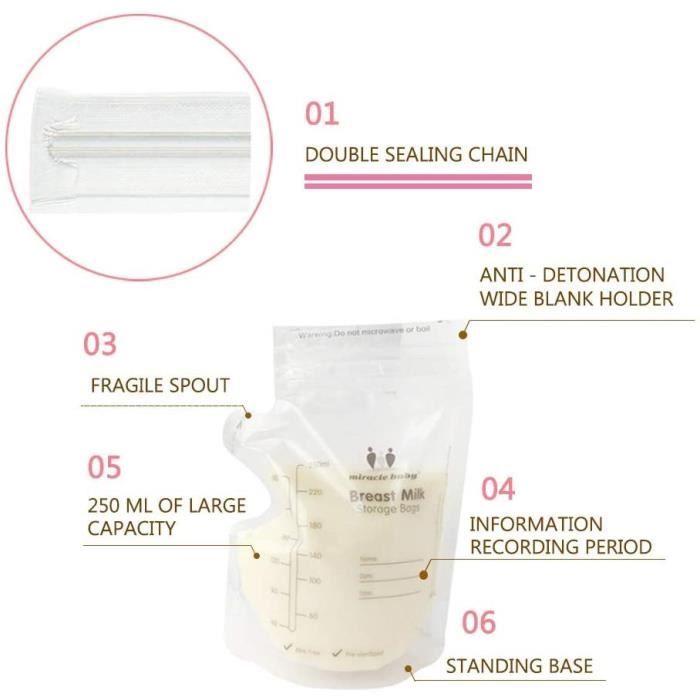 Pots De Conservation Du Lait Xiaomall Lot De 30 Sacs De Rangement Jetables Pour Lait Maternel 250 Ml Cdiscount Puericulture Eveil Bebe