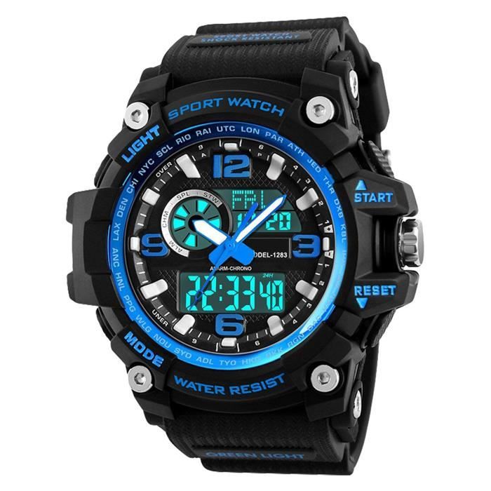 Montre de sport pour homme enfants, Waterproof Digital militaire montres  avec compte à rebours-minuterie pour hommes garçons, ana , - Achat/vente  montre Mixte Adulte Simili - Cdiscount