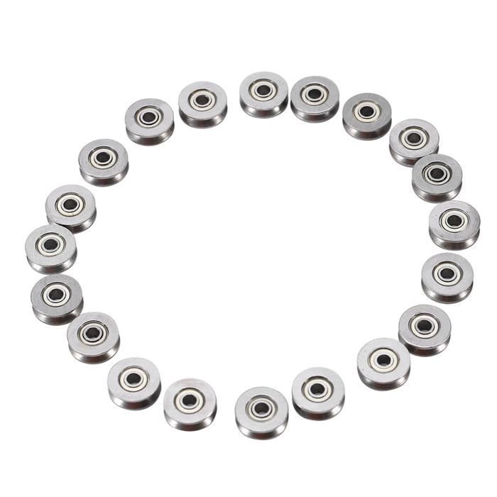 2 Roulements à Billes U608ZZ 8x30x10mm - Gorge En U, Acier Chromé GCr15, Protégés Deux Côtés, Pour Rails Et Poulies