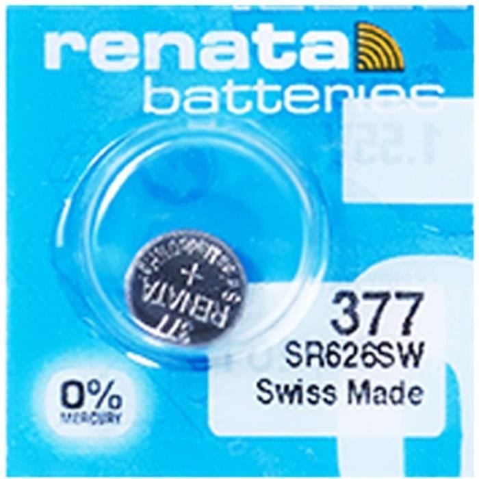 Renata 377 SR626SW Pile à oxyde d'argent pour montre 1,55 V[259