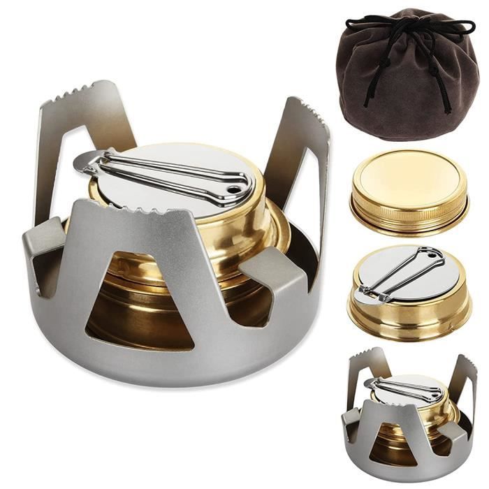 Rechaud Gaz Bivouac Mini Réchaud à Alcool REDCAMP - Ultra-léger Pour Camping Et Randonnée (145g) Réchauds De Camping