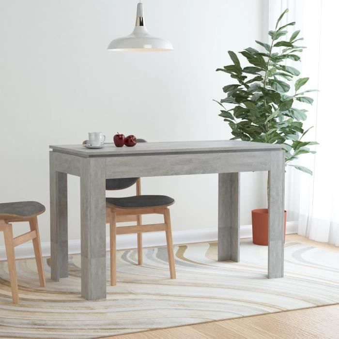 table de cuisine - bonne qualité - gris béton - rectangulaire - 120 x 60 x 76 cm