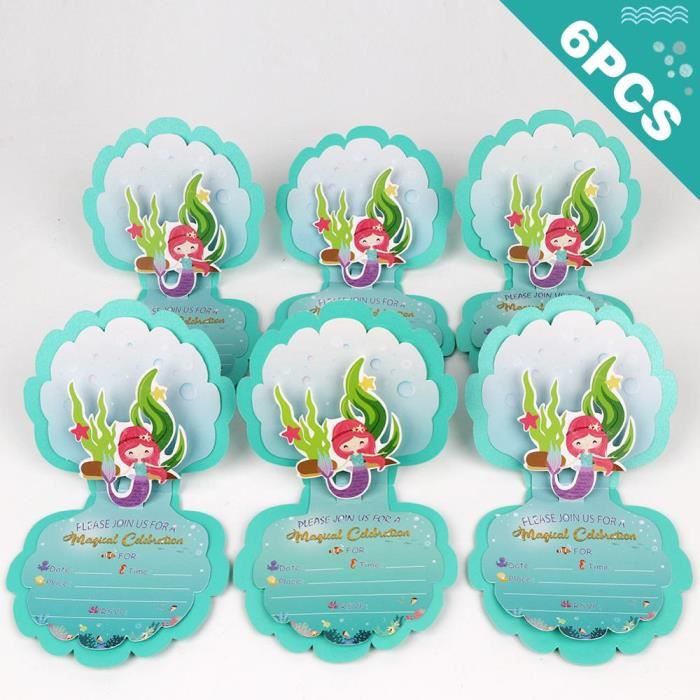 Correspondance Ourwarm Carte D Invitation 6 Pieces A Theme Sirene Fournitures Avec Invitation Type Mermaid Invitations Cdiscount Beaux Arts Et Loisirs Creatifs