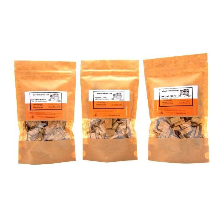 AlcoFermBrew Copeaux De Chêne - Intense - 100g Arôneo Chêne Français - Copeaux Bois | Copeaux De Fût De