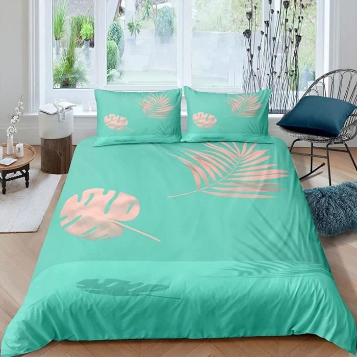Parure De Lit 160x200 Cm Microfibre - Housse De Couette + 2 Taies D'oreiller - Imprimé Abstrait Lignes - 7