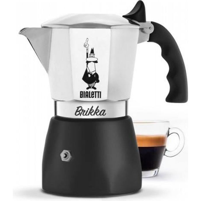 BIALETTI Cafetière 4 tasses Brikka nouveau modèle 0007314 Noir