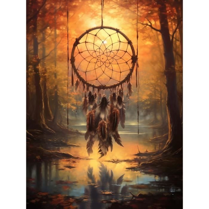 Kit Peinture Diamant 5D Paysage D'automne - 30x80 Cm - Strass Ronds Résine Sur Toile - Loisir Créatif DIY Adulte