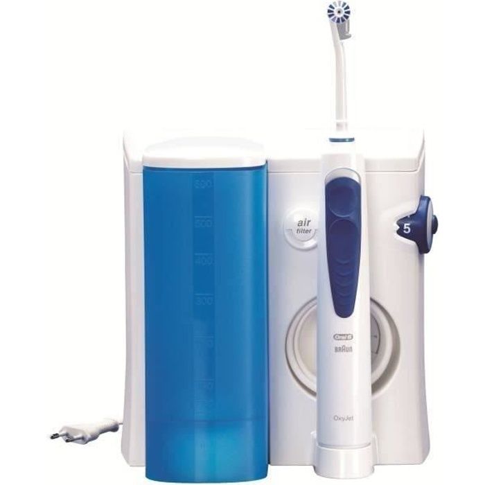 Hydropulseur - ORAL-B Professional Care Oxyjet - Blanc/bleu foncé - Fonctionnement sans fil - Adulte