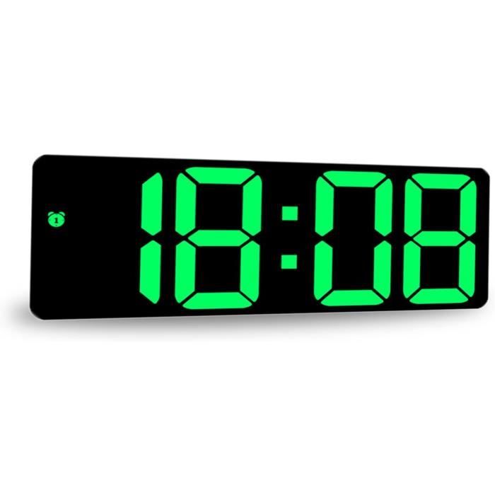 Réveil numérique avec radio, afficheur LED dimmable, alimentation