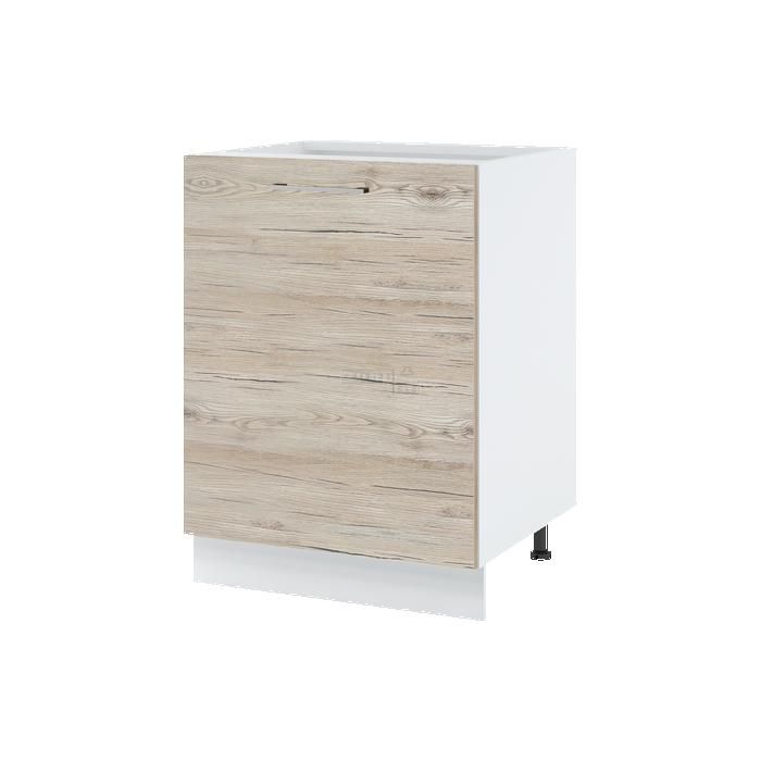Meuble bas de cuisine Bellissi Noyer Blanchi 1 porte L 60 cm - Cuisineandcie