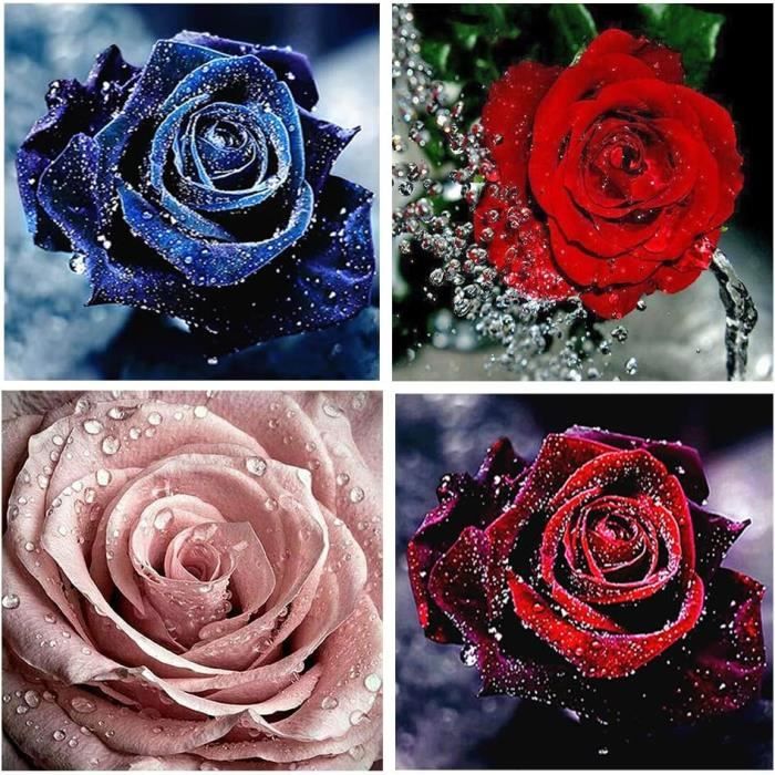 Diamond Painting Vélo Fleuri 40x50 Cm – Kit Complet 5D, Strass Ronds – Activité Relaxante Adultes, Déco Murale