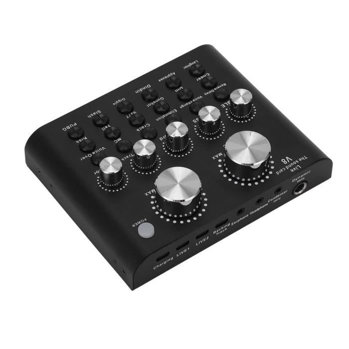 Carte Son F988 Pour Live, Streaming, Karaoké - Bluetooth, Effets Vocaux, Batterie 1200 MAh - Type C