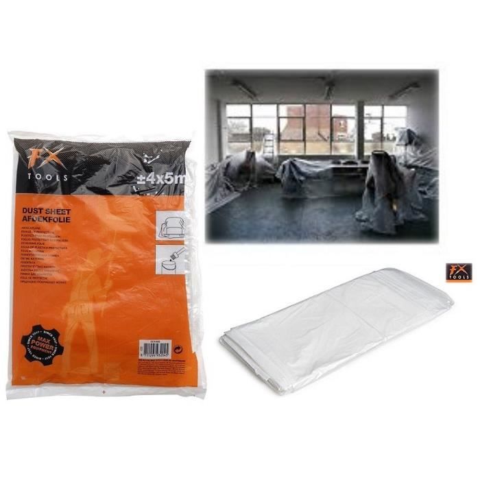 1 FEUILLE DE PROTECTION 4 X 5 M PEINTURE DEMENAGEMENT POUSSIERE BRICOLAGE