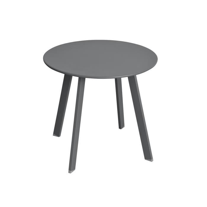 table d'appoint - hespéride - saona - métal - graphite mat - contemporain - livré monté